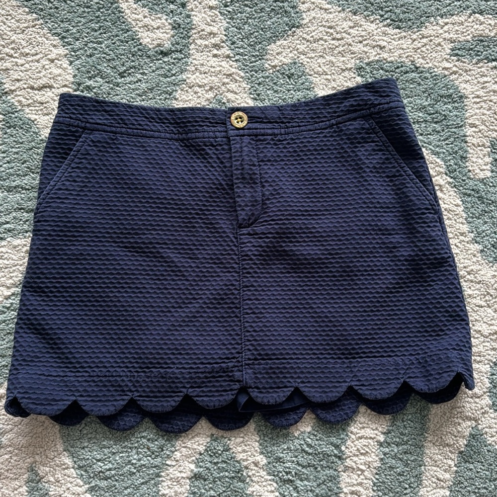 LILY PULITZER NAVY SKIRT 6